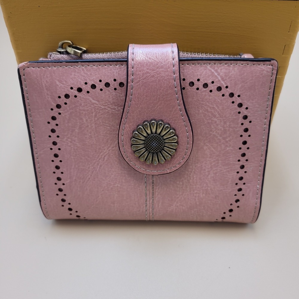 Sendefn WALLET mauve Bifold RFID Blocking Card Holder SUNFLOWER Snap 5"×4"